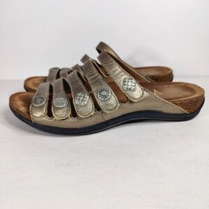 Dansko Janie Sandal Metallic Leather Adjustable Cork Footbed Women's Size 9.5-10